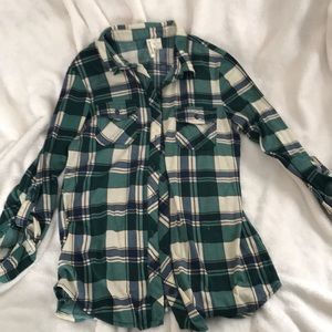 Green plaid button up